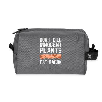 Dont Kill Innocent Plants Eat Pork Bacon - Recycled Toiletry Zip Bag - anthracite - Front