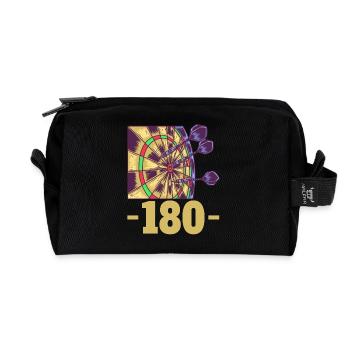 180 Arrow Bullseye Dart Joueur de fléchettes - Trousse de toilette en tissu recyclé - noir - Devant
