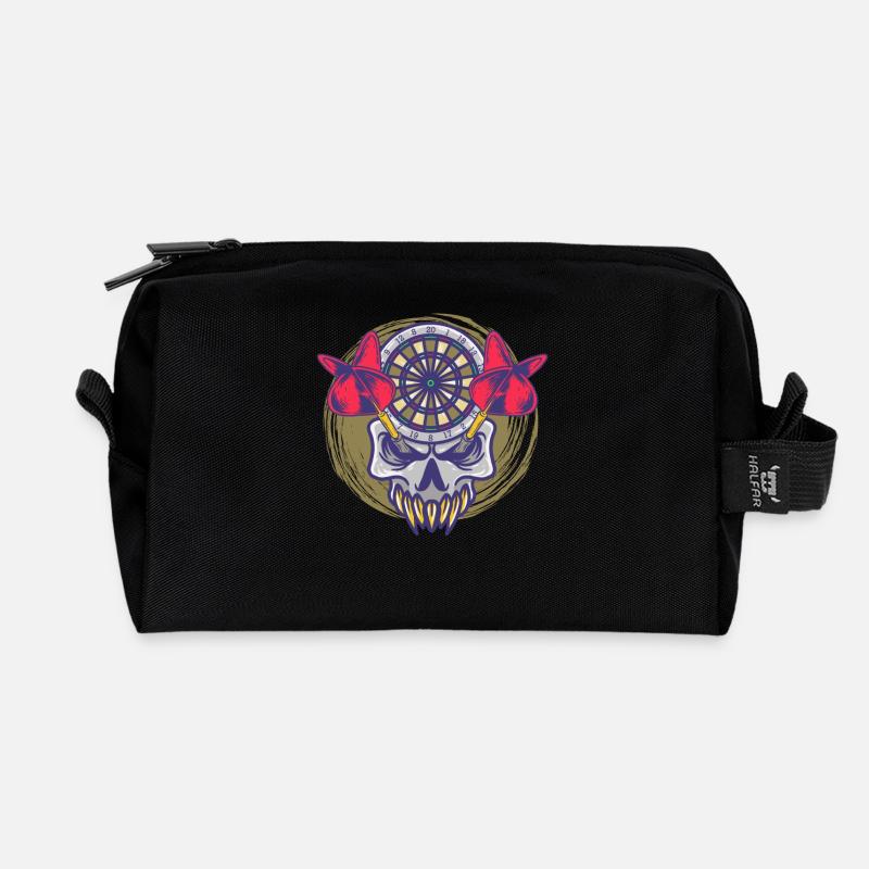 Dartist Dart Dartscheibe Skull Dart - Recycelte Kulturtasche - Schwarz