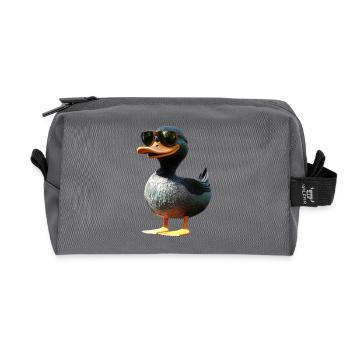 Ente Stockente Entenküken Duck Entlein Erpel Enten - Recycelte Kulturtasche - Anthrazit - Vorne