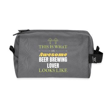 Voici à quoi ressemble un amateur de bière génial l - Trousse de toilette en tissu recyclé - anthracite - Devant
