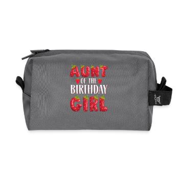 Aunt Of The Birthday Girl Strawberry First Bday - Recycled Toiletry Zip Bag - anthracite - Front