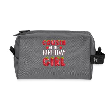 Cousin Of The Birthday Girl Strawberry First Bday - Recycled Toiletry Zip Bag - anthracite - Front