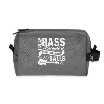 I Play Bass Guitar Because It Give The Band Balls - Recycled Toiletry Zip Bag - anthracite - Front