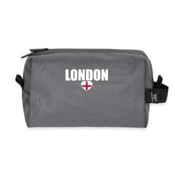 London England English Flag English - Recycled Toiletry Zip Bag - anthracite - Front