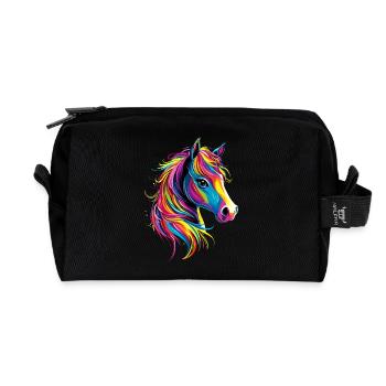 Pony Reitpony Fohlen Reiterin Ponys Reiten Ponyhof - Recycelte Kulturtasche - Schwarz - Vorne
