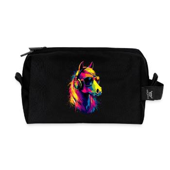 Pony Reitpony Fohlen Reiterin Ponys Reiten Ponyhof - Recycelte Kulturtasche - Schwarz - Vorne