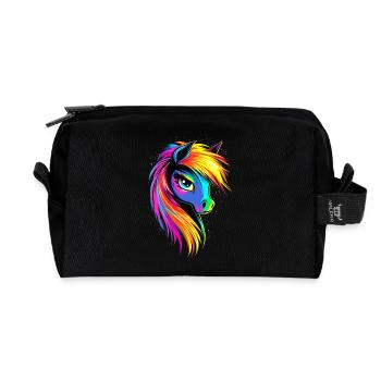 Pony Reitpony Fohlen Reiterin Ponys Reiten Ponyhof - Recycelte Kulturtasche - Schwarz - Vorne