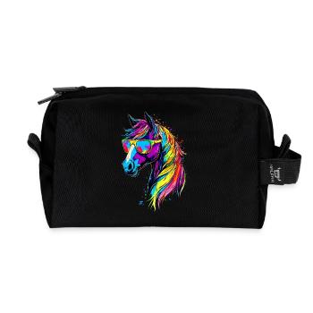 Pony Reitpony Fohlen Reiterin Ponys Reiten Ponyhof - Recycelte Kulturtasche - Schwarz - Vorne