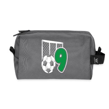 Football Birthday 9-Year Children's Birthday Party - Recycled Toiletry Zip Bag - anthracite - Front