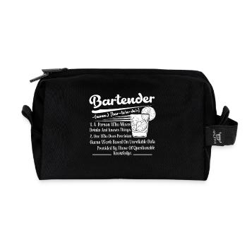 Bartender Definition - Recycled Toiletry Zip Bag - black - Front