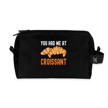 Bäcker, du hattest mich beim Croissant-Backen - Recycelte Kulturtasche - Schwarz - Vorne