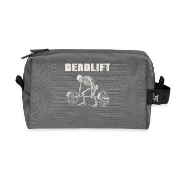 Squelette Soulevé de terre Gym Entraînement Soulevé de terre Cadeau - Trousse de toilette en tissu recyclé - anthracite - Devant