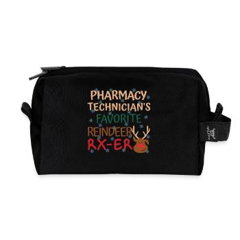 Pharmacy technician Christmas favorite Reindeer - Recycled Toiletry Zip Bag - black - Front