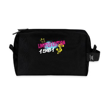 Limited Edition 1981 Birthday Born 1981 - Recycled Toiletry Zip Bag - black - Front