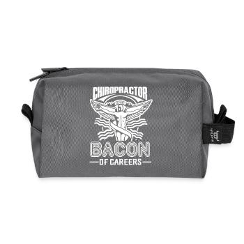 Chiropractor Is The Bacon Of Careers - Recycled Toiletry Zip Bag - anthracite - Front