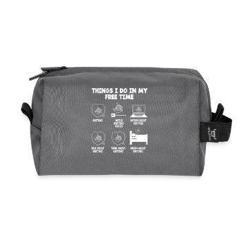 Knitting In My Free Time - Recycled Toiletry Zip Bag - anthracite - Front