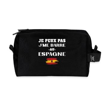 Ich kann nicht in Spanien gehen - Recycelte Kulturtasche - Schwarz - Vorne