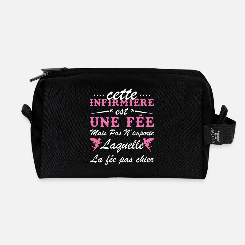 Krankenschwester Humor Diese Krankenschwester ist eine Fee - Recycelte Kulturtasche - Schwarz