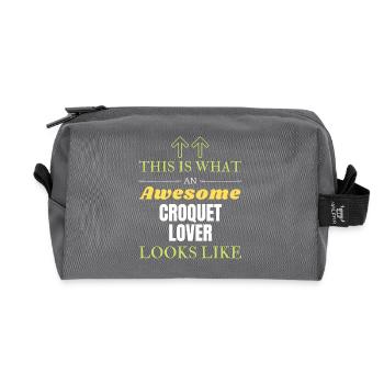 Voici à quoi ressemble un amateur de crochet génial - Trousse de toilette en tissu recyclé - anthracite - Devant