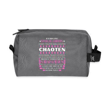BIN EINE STOLZE CHEFIN BRILLIANTER CHAOTEN TEAM - Recycelte Kulturtasche - Anthrazit - Vorne
