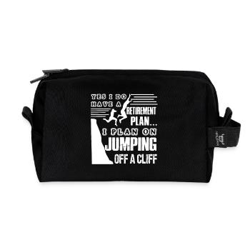 Cliff Diving Retirement Plan On Cliff Diving - Recycled Toiletry Zip Bag - black - Front