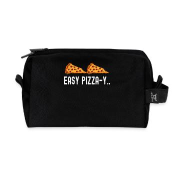 Pizzeria Pizza facile à pizza à croûte Pizza - Trousse de toilette en tissu recyclé - noir - Devant