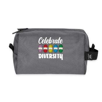 Knitting Celebrating Diversity - Recycled Toiletry Zip Bag - anthracite - Front
