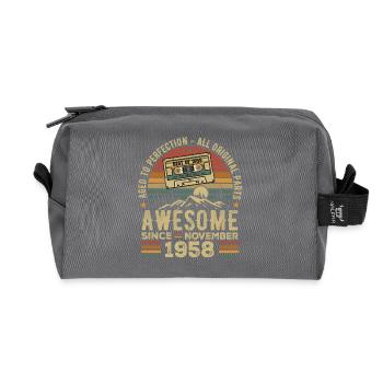 Génial Depuis Novembre 1958 Cadeau Novembre 1958 - Trousse de toilette en tissu recyclé - anthracite - Devant