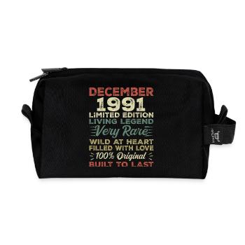 Dezember 1991 - Geburtstag Dezember 1991 Jahr - Recycelte Kulturtasche - Schwarz - Vorne