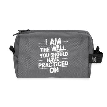 Perfect statement for hockey goalies - Recycled Toiletry Zip Bag - anthracite - Front
