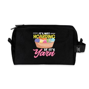 Knitting No Collecting, Just Yarn Love Fern Wool - Recycled Toiletry Zip Bag - black - Front