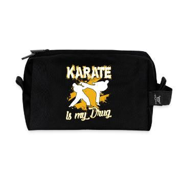 Karate Is My Drug - Recycled Toiletry Zip Bag - black - Front