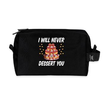 I WIll Never Dessert You Baking - Recycled Toiletry Zip Bag - black - Front