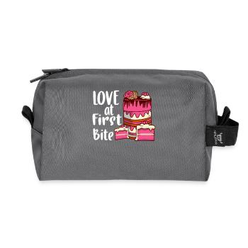L’amour à la première bouchée Pâtisserie Pâtisserie - Trousse de toilette en tissu recyclé - anthracite - Devant