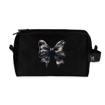 MILITARY BOW - Recycled Toiletry Zip Bag - black - Front