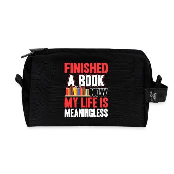 Book I Finished A Book - Recycled Toiletry Zip Bag - black - Front