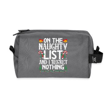 Sur la liste des vilains et je ne regrette rien Noël - Trousse de toilette en tissu recyclé - anthracite - Devant