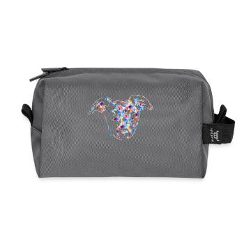 Italian Greyhound Dog Colorful Geometric - Recycled Toiletry Zip Bag - anthracite - Front