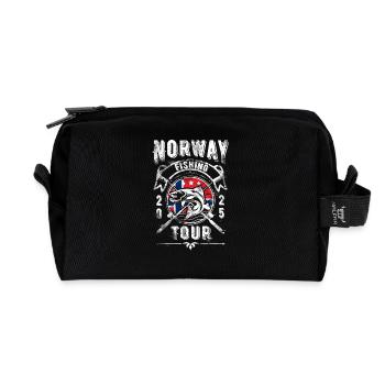 Voyage de pêche en Norvège 2025 - Trousse de toilette en tissu recyclé - noir - Devant