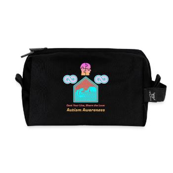 Werfen Sie Ihre Linie aus Teilen Sie die Liebe Autismus-Bewusstsein - Recycelte Kulturtasche - Schwarz - Vorne