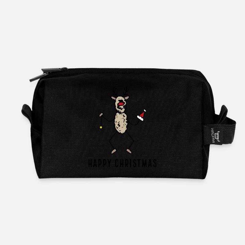 happy christmas - Recycelte Kulturtasche - Schwarz