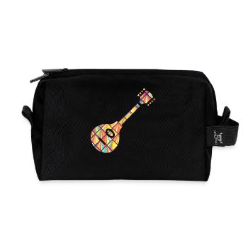 Mandolin Geometric - Recycled Toiletry Zip Bag - black - Front
