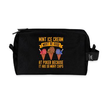 Crème à la menthe bonne au poker Beaucoup de jetons - Trousse de toilette en tissu recyclé - noir - Devant