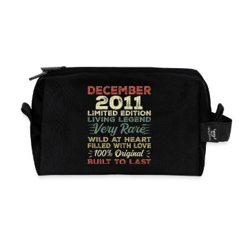 Décembre 2011 - Anniversaire Décembre 2011 année - Trousse de toilette en tissu recyclé - noir - Devant