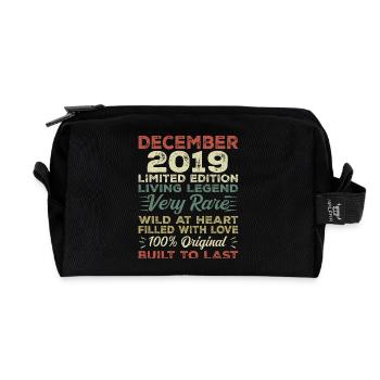 December 2019 - Birthday December 2019 year - Recycled Toiletry Zip Bag - black - Front