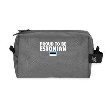 Fier d’être Estonien Estonie Drapeau estonien Este - Trousse de toilette en tissu recyclé - anthracite - Devant