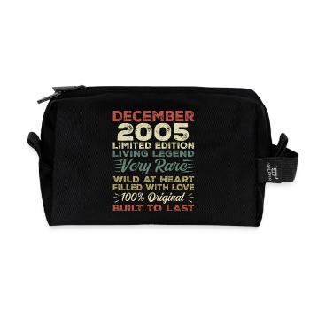 Décembre 2005 - anniversaire Décembre 2005 année - Trousse de toilette en tissu recyclé - noir - Devant