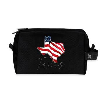 USA Flagge in der Texas State Landkarte TX - Recycelte Kulturtasche - Schwarz - Vorne
