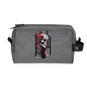 Cyborg skull kanji - Recycled Toiletry Zip Bag - anthracite - Front